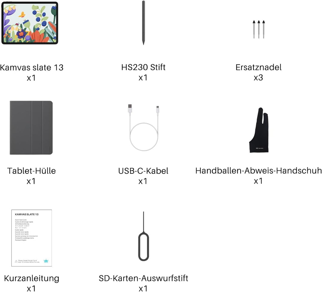 HUION Kamvas Slate 13 Grafiktablett mit Display ohne PC, 12,7-Zoll-Standalone-Zeichentablett mit 2K-
