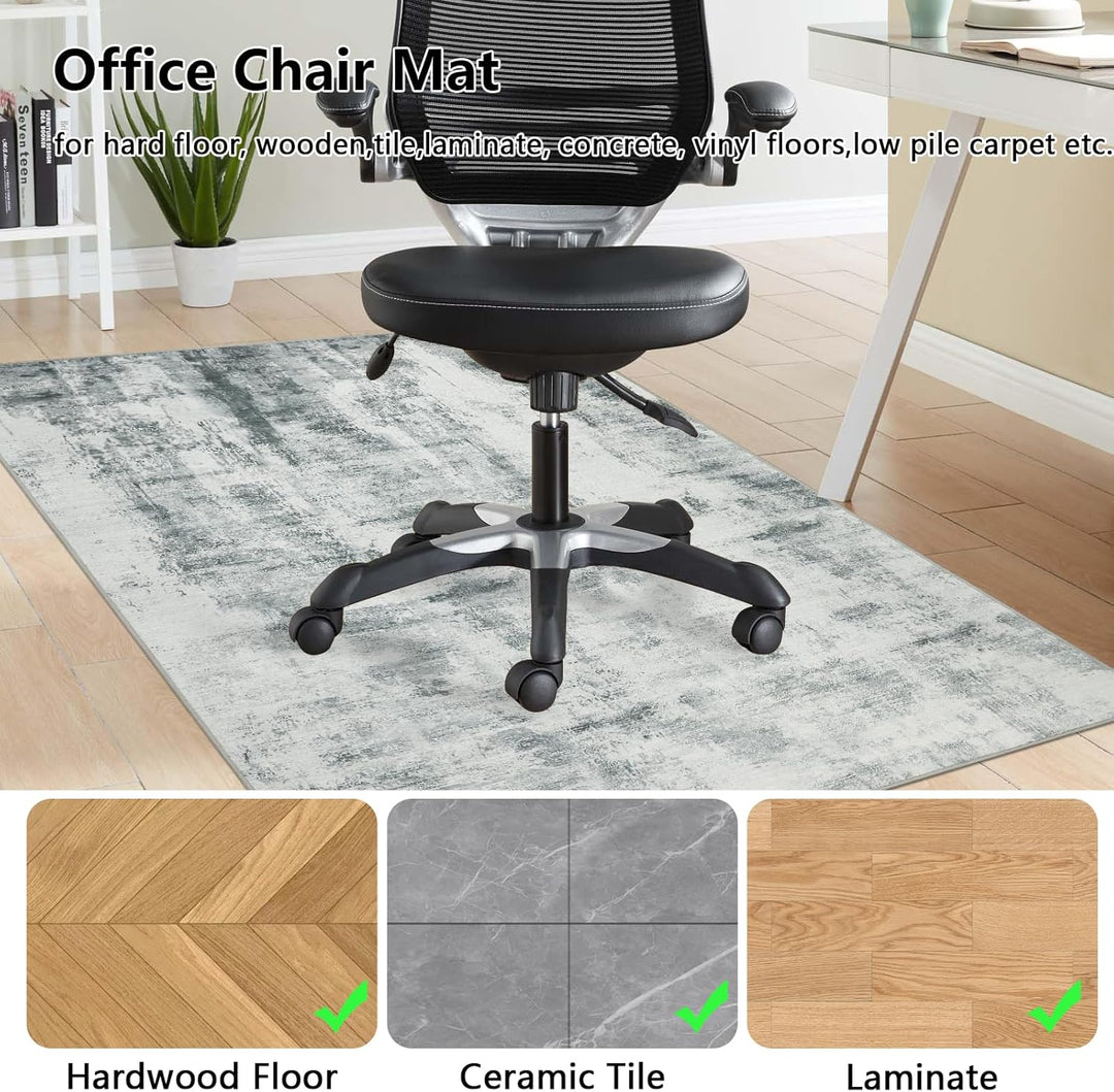 Famibay Bodenschutzmatte Grau 90x120cm Bürostuhl Unterlage Gummi Unterlage Schreibtischstuhl Matte f