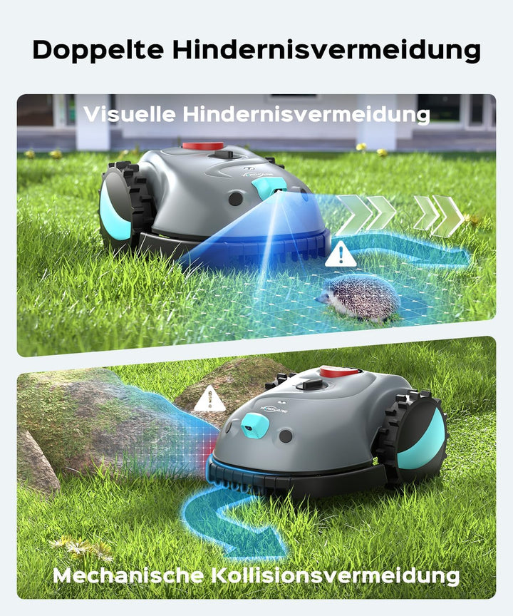 YARDCARE V100 Mähroboter ohne Begrenzungskabel, mit Vision Navigation, 150 Hinderniserkennung, Rasen