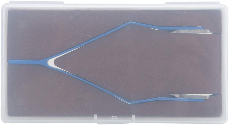 DAUERHAFT Pince à Épiler à Ressort, Pince à Épiler en V Bleu Pratique, pour Horlogers et Réparateurs