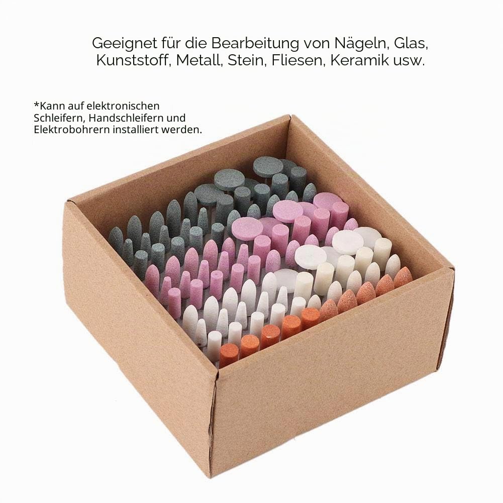 100Pcs Schleifkörper Schleifkopf, Nagelfräser Bits, Berufsnagel Bohrer Stellten Maniküre Pediküre Na