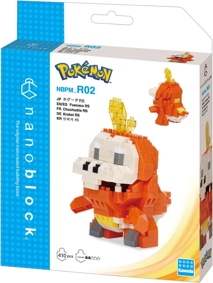 Bandai - Nanoblock - Krokel (Fuecoco) - Pokémon - Mini-Bausteinfigur - Konstruktionsspiel - Bausatz