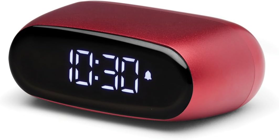 Lexon Minu Mini-Wecker, kompakt, mit VA-LCD-Display, Touchscreen-Bedienung, Snooze-Funktion und Hint