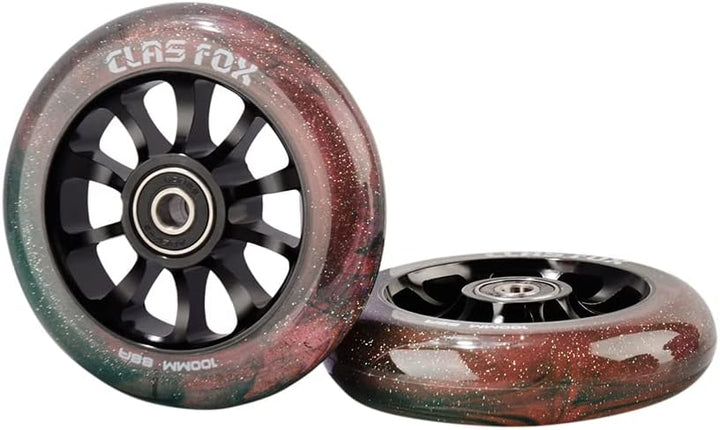 CLAS FOX Pro Stunt Scooter Rollen Roller Räder Wheels 100mm EIN Paar mit ABEC-9 Kugellager CNC Metal