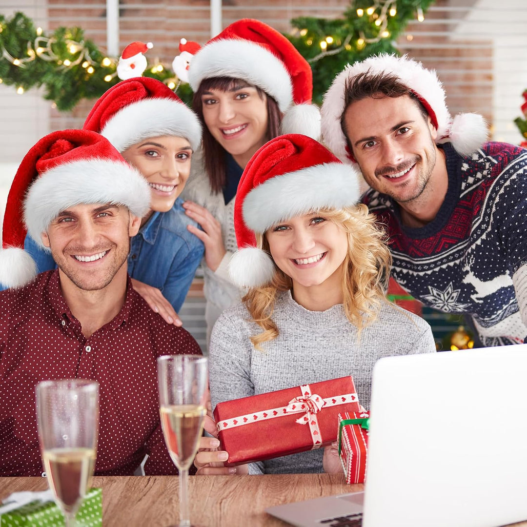 Weihnachtsmütze Nikolausmütze Damen Herren plüsche weihnachtsmann mütze Rote Santa Mütze Bequemes Di
