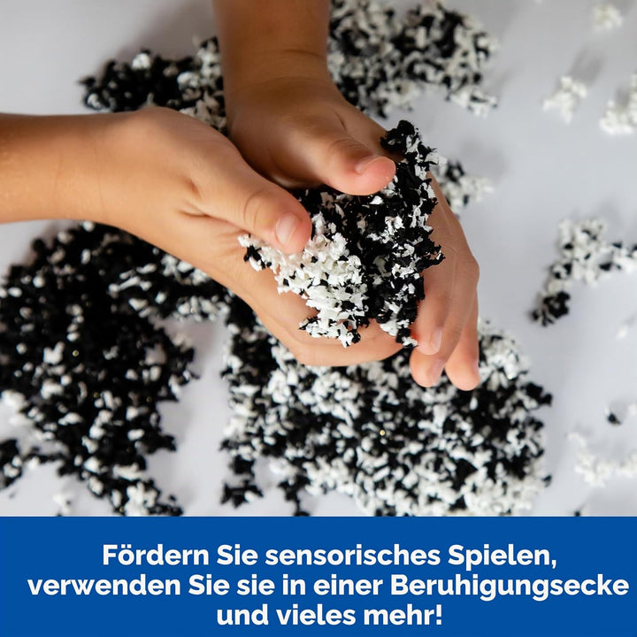Learning Resources Playfoam Pluffle X-Röhre mit schwarz-weissem Pluffle, Sensorik-Spielzeug, trockne