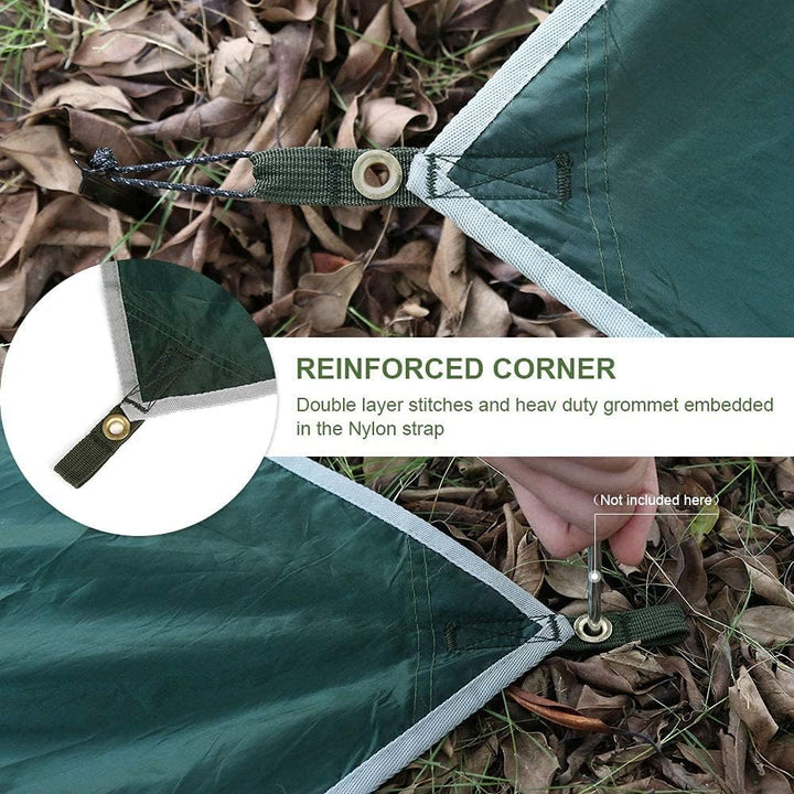 Bessport Zeltplane, Camping Zelt Tarp 3m x 3m/3m x 4m Wasserdicht PU3000 mm Tarp für Hängematte, mit