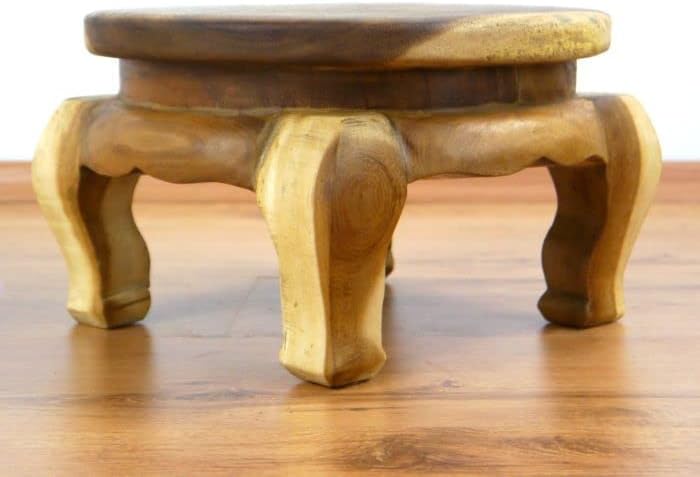 livasia Runder Opiumtisch, Beistelltisch, Massivholztisch, Nachttisch, Podest Natur 30cm, Natur 30cm