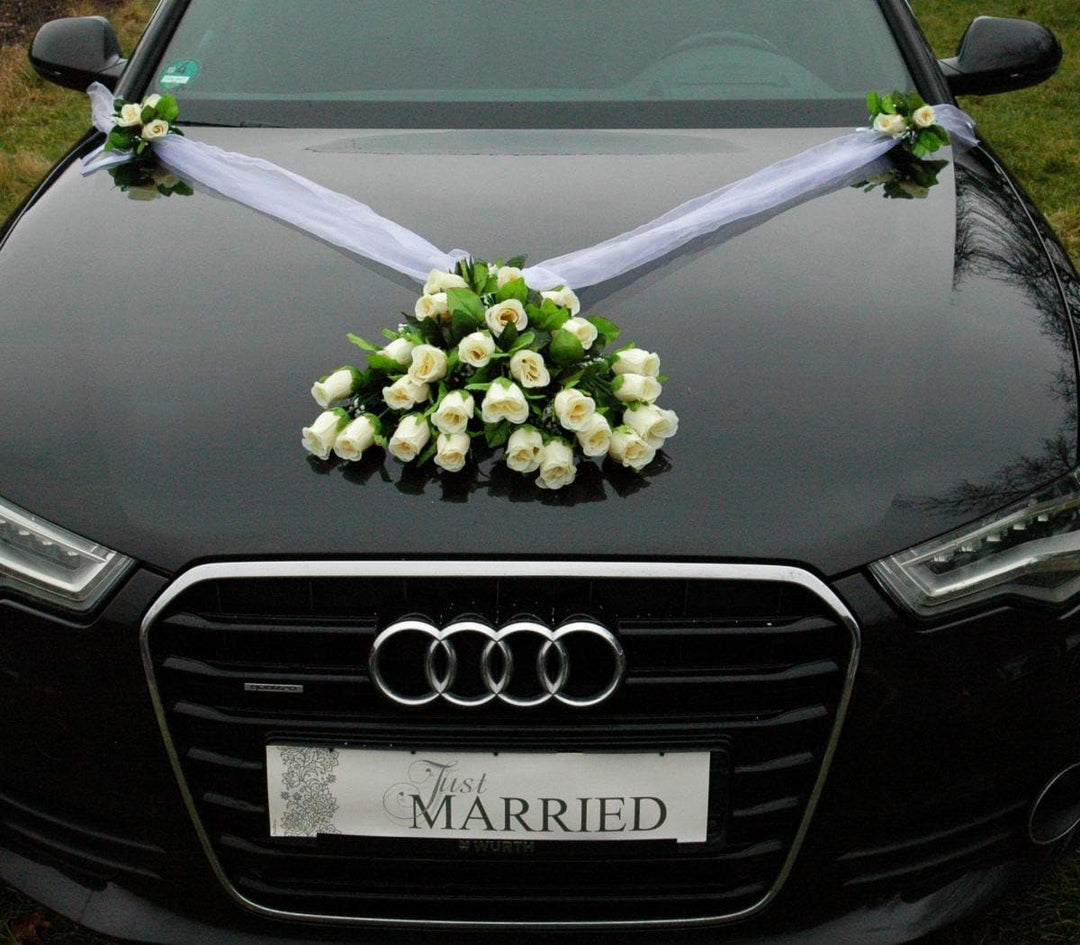 Spitze STRAUss Auto Schmuck Braut Paar Rose Deko Dekoration Autoschmuck Hochzeit Car Auto Wedding De
