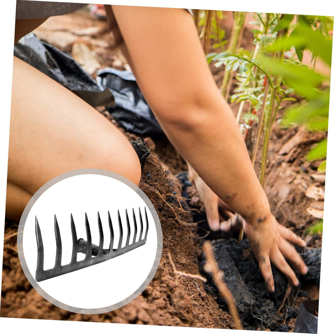Cabilock Gartenrechenkopf 2 Stücke Garten Rechen Rasenrechen Breite Harke Laubrechen Eisen Rake Rech
