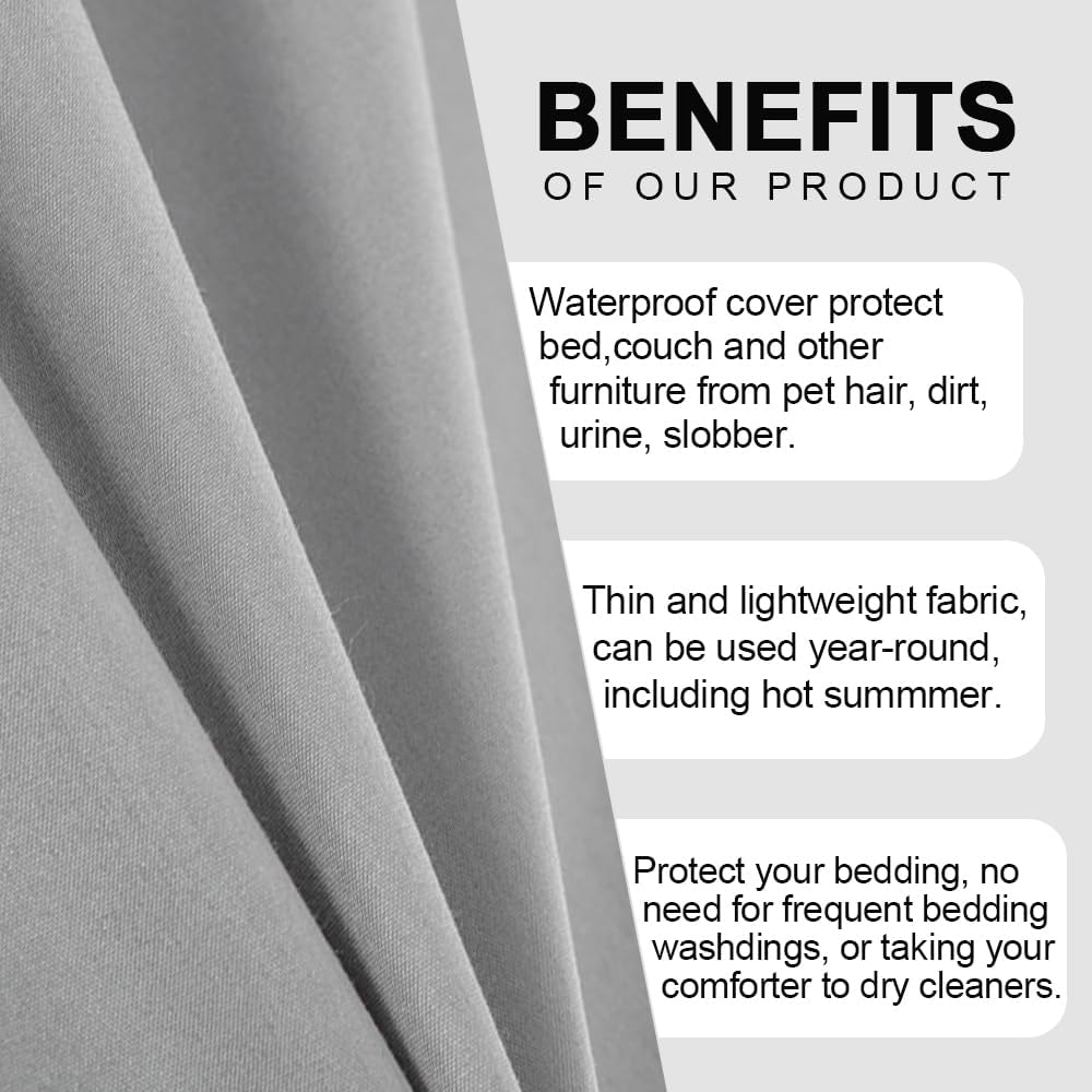 DUJUIKE 100% wasserdichte Schutzdecke oder Liner für Bett, Matratzenschoner für das Bett, Wiederverw