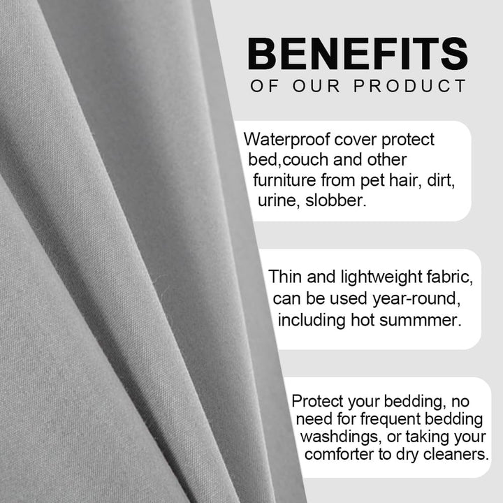 DUJUIKE 100% wasserdichte Schutzdecke oder Liner für Bett, Matratzenschoner für das Bett, Wiederverw