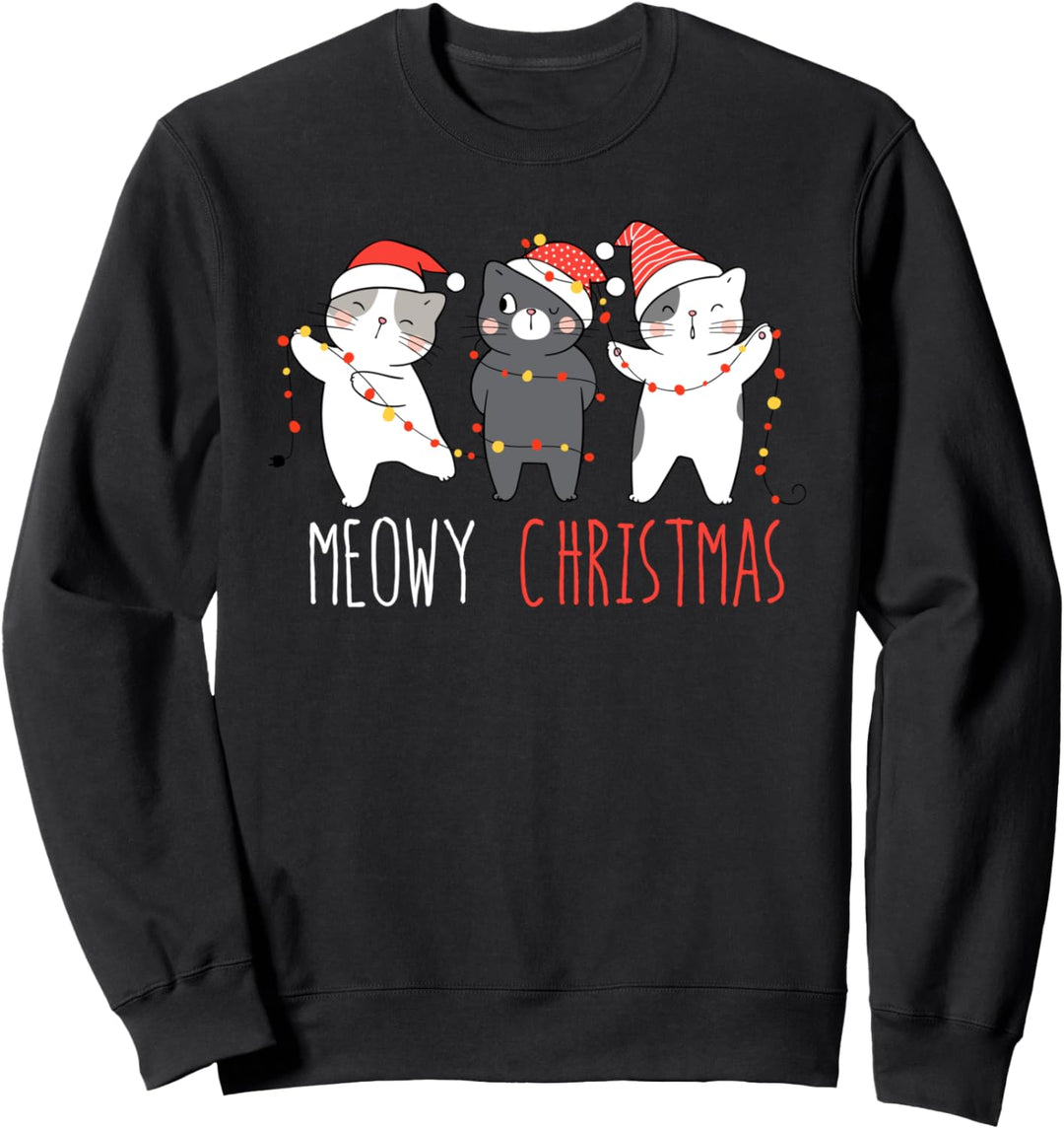 Süsse Katzen Xmas Kätzchen Weihnachtsoutfit Weihnachts - Sweatshirt