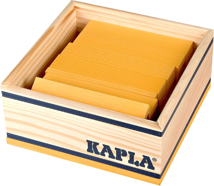 KAPLA – Set mit 40 gelben Bauklötzen – Holzspielzeug, Baukasten, ab 2 Jahren
