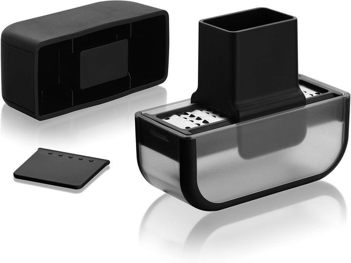 Microplane Knoblauchschneider mit rasiermesserscharfer Edelstahlklinge - Made in USA Schwarz, Schwar