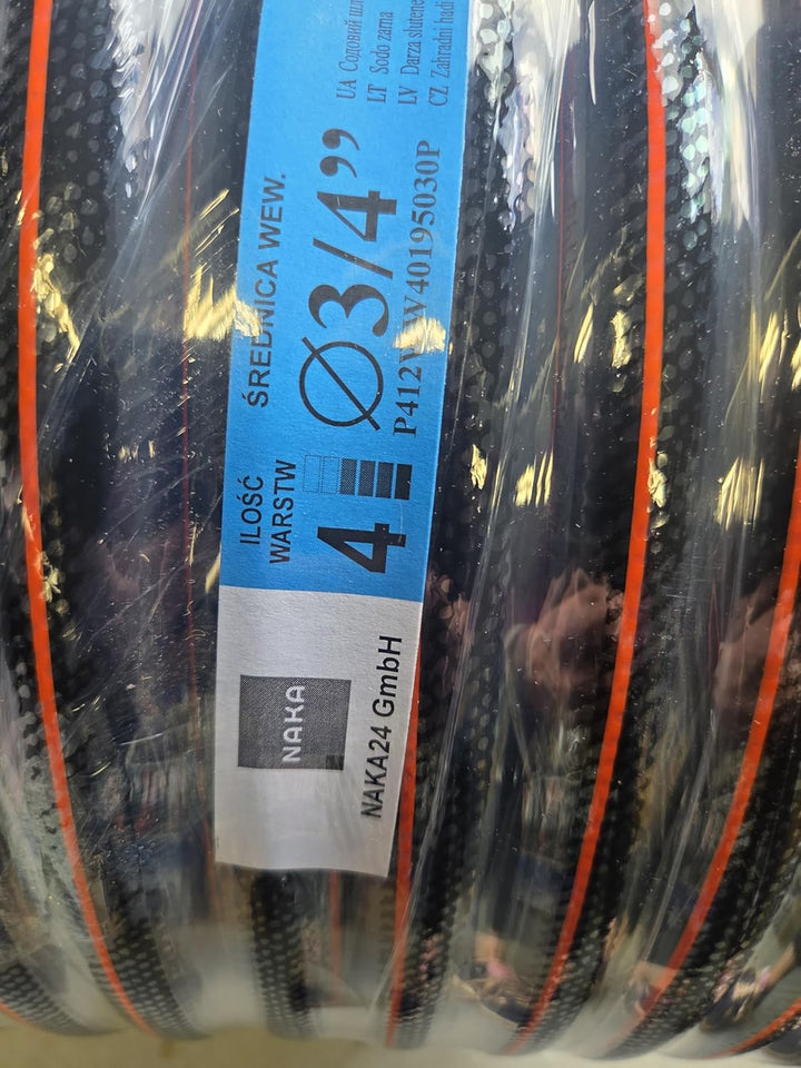 NAKA Carbon Gartenschlauch 4-lagig Flexibel Wasserschlauch Flexibler 3/4-Zoll-Schlauch 50m