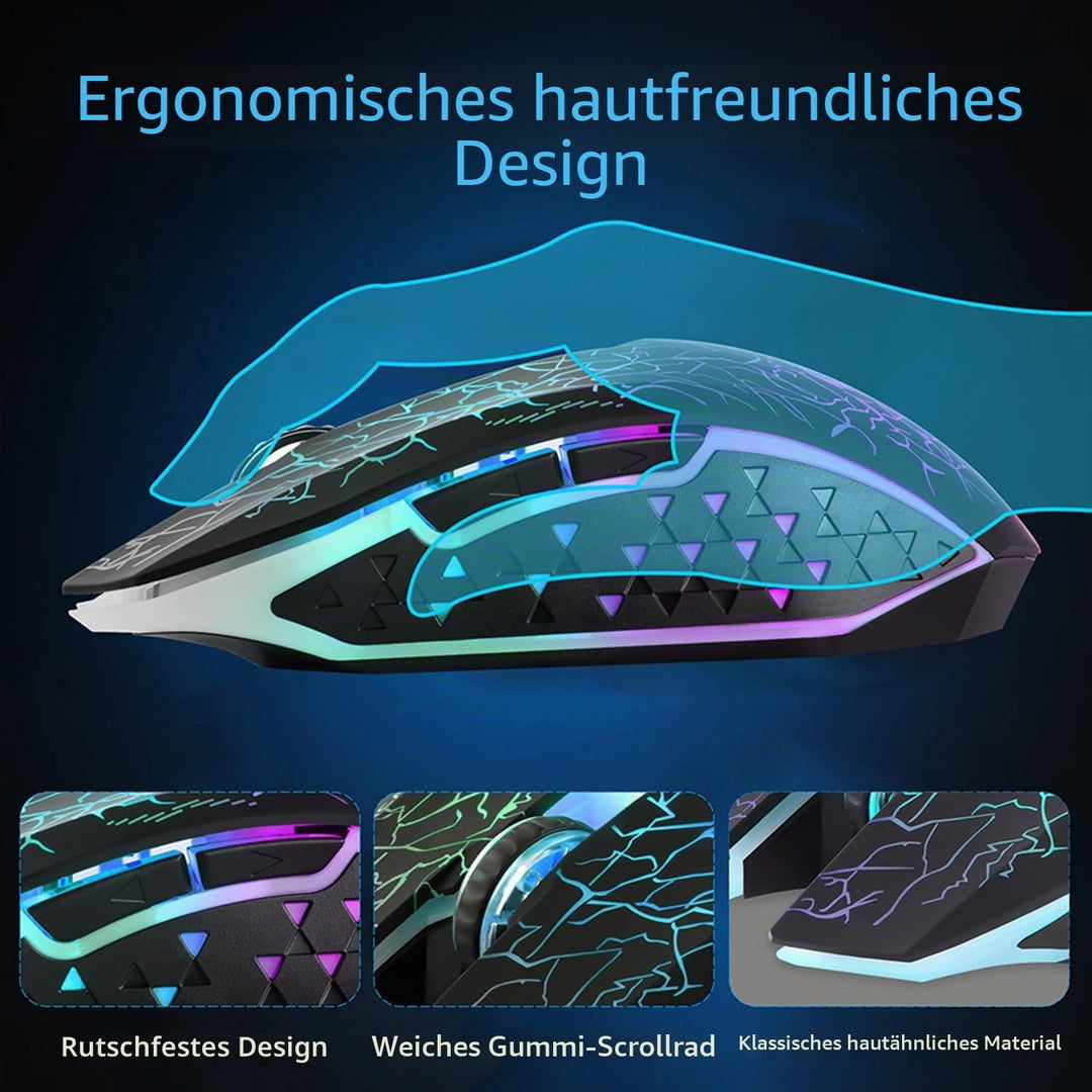 Uiosmuph M2 kabellos wiederaufladbar Gaming Maus Optische geräuschlos Mäuse mit Nano Empfänger 6 Tas