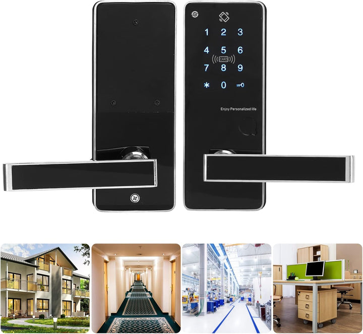 Elektronisches Türschloss Fingerabdruck, Elektrisches Zahlenschloss Haustür, Smart-Hebel-Türschloss,