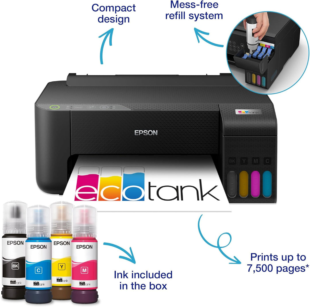 Epson EcoTank ET-1810 A4 WLAN-Tintentank-Drucker mit Einzelfunktion, bis zu 3 Jahre Tinte im Lieferu