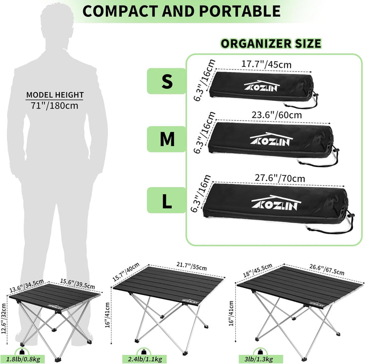 Campingtisch Klappbar, Klapptisch Camping, Tragbarer Picknicktisch Faltbar, Kleiner Aluminium-Klappt