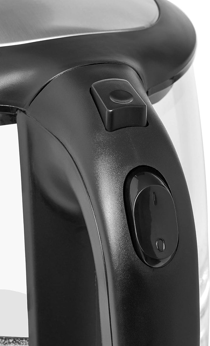 Exquisit Glas Wasserkocher WK 3501 swg | Elektrischer Wasserkocher 2 Liter | 2200 Watt | Innenbeleuc