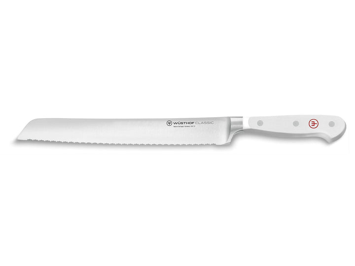 WÜSTHOF Classic Brotmesser 23 cm mit Präzisions-Doppelwelle, weiss, Weiss