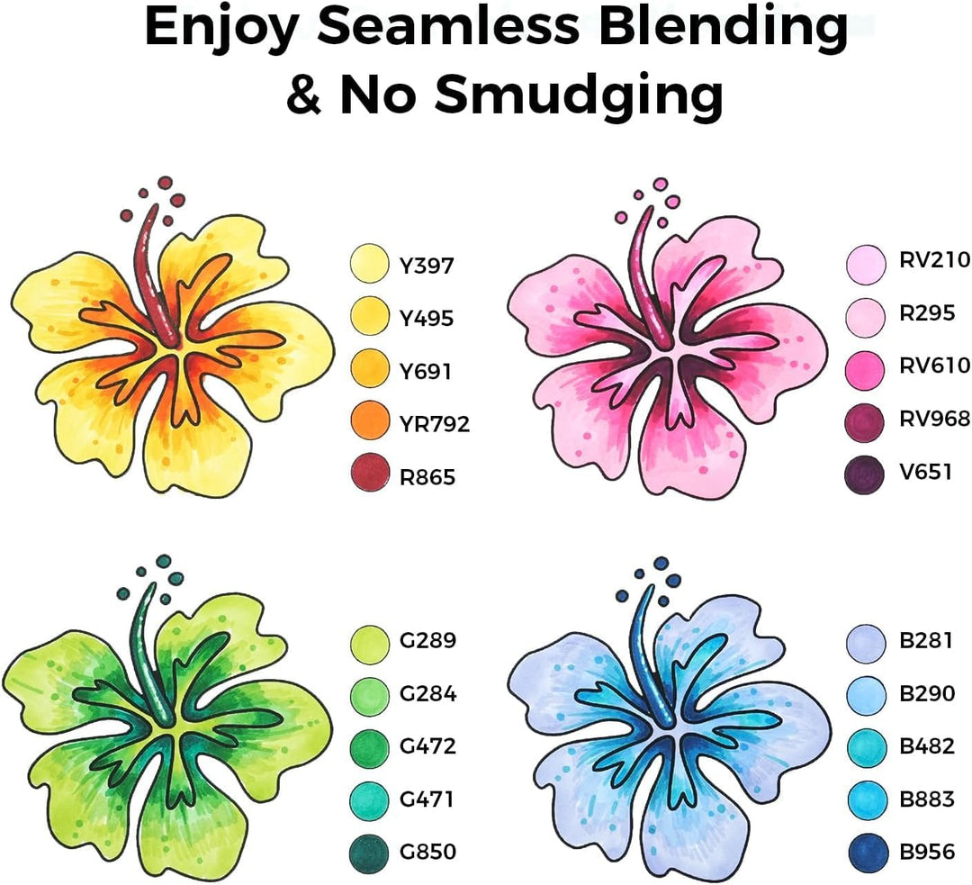 Ohuhu Marker Stifte, 100 Farben Stiften Marker Pen verdoppelt spitzt Kunst Sketch Twin Marker Stifte