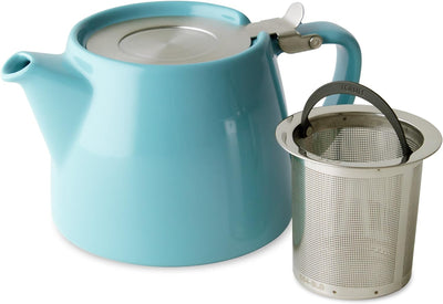 FORLIFE Stump Teekanne mit SLS-Deckel und Teesieb, 510 ml, Türkis Turquoise, Turquoise