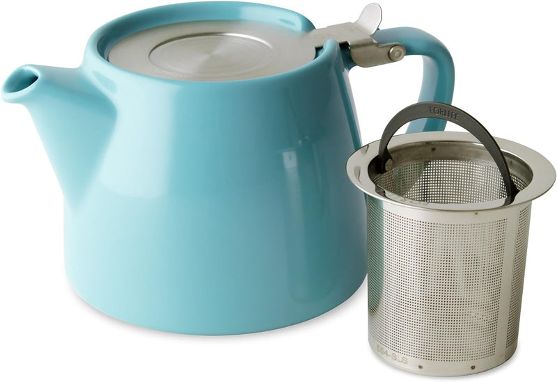 FORLIFE Stump Teekanne mit SLS-Deckel und Teesieb, 510 ml, Türkis Turquoise, Turquoise