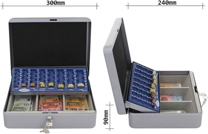 Rottner Geldkassette HomeStar Cash Euro 1-silber-(BxH) 30x9cm