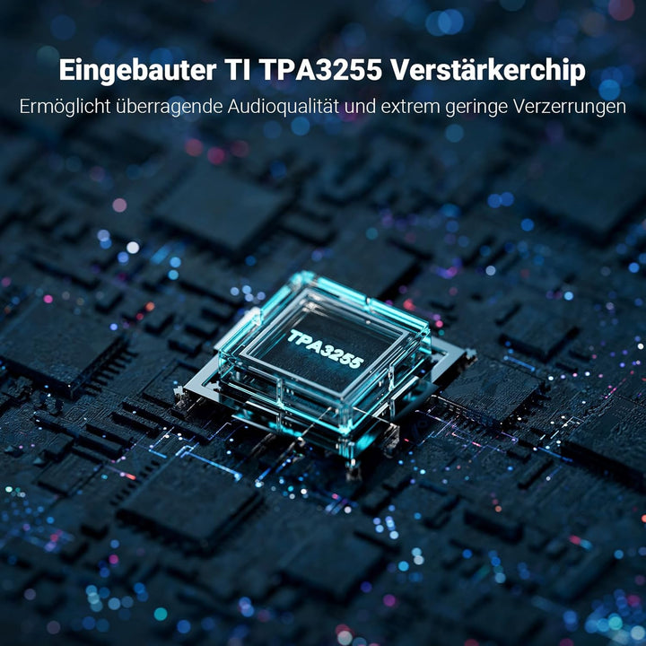 Fosi Audio V3 Mini Verstärker, 300Wx2 Stereo Verstärker Hifi mit TPA3255 Amp Chip & Austauschbare Op