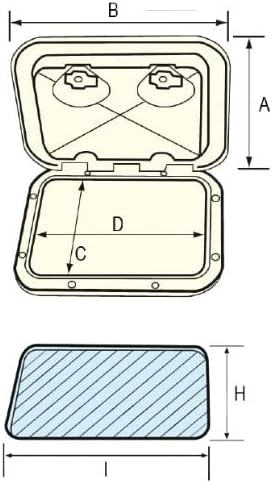 Nuova Rade Inspektionsluke 315 x 440 mm, Inspektionsdeckel Weiss & Grau, wasserdichte Decksluke für