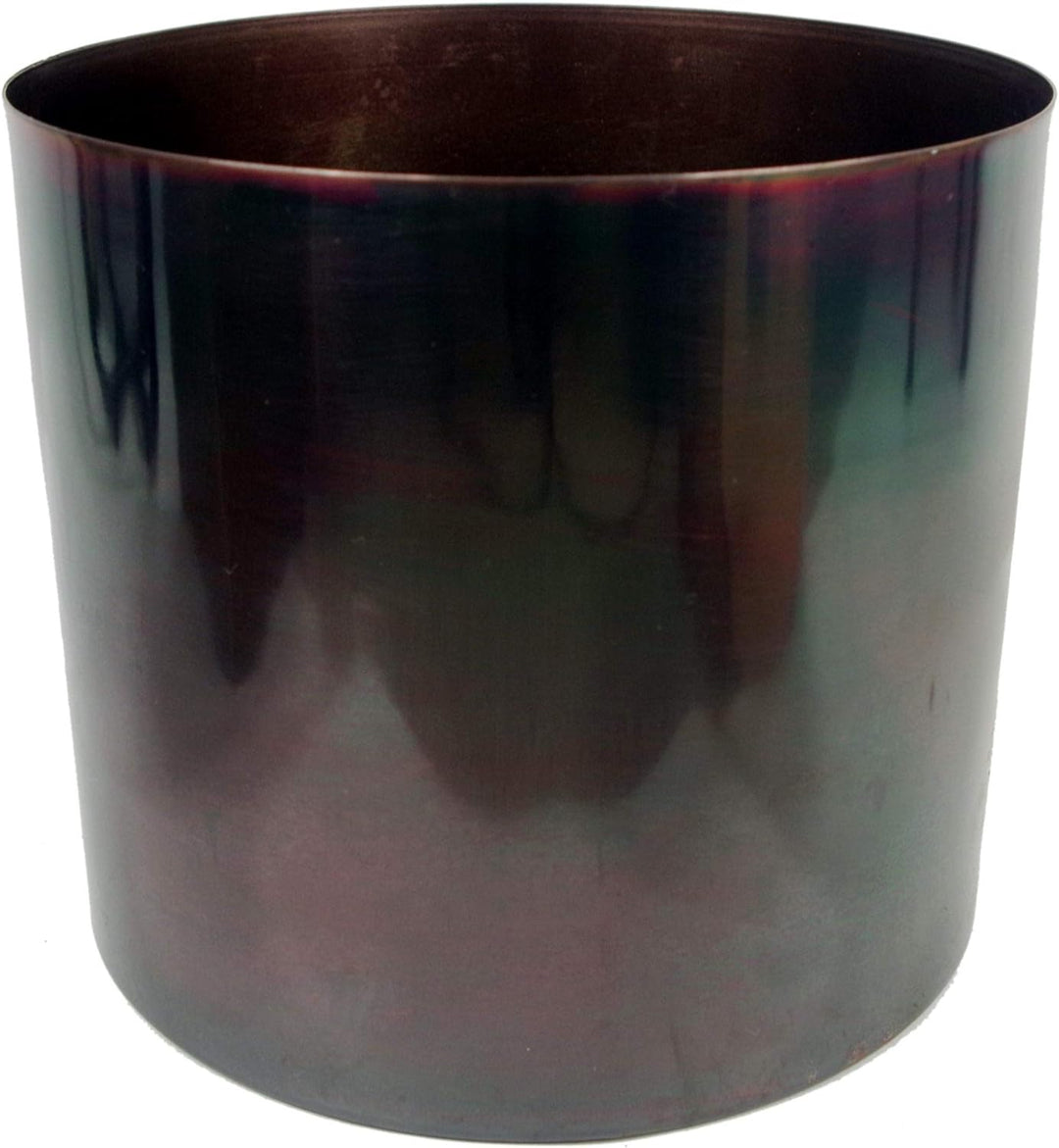Leaf Blumentopf aus Metall, schillerndes Regenbogen-Finish, 20 x 18 cm, Regenbogenfarben, 18 cm, Reg