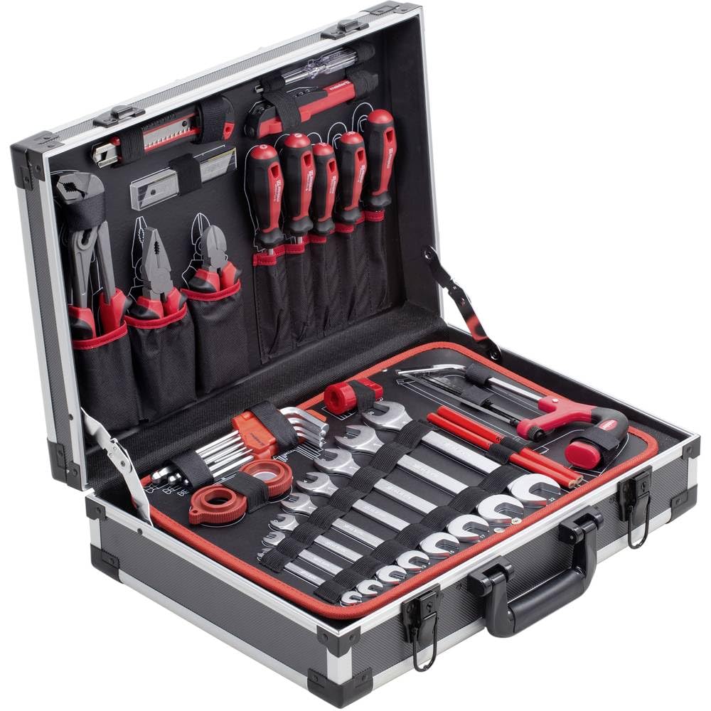 Meister Werkzeugkoffer 121-teilig - Stabiler Alu-Koffer - Werkzeug-Set - Für Haushalt, Garage &amp; Werk