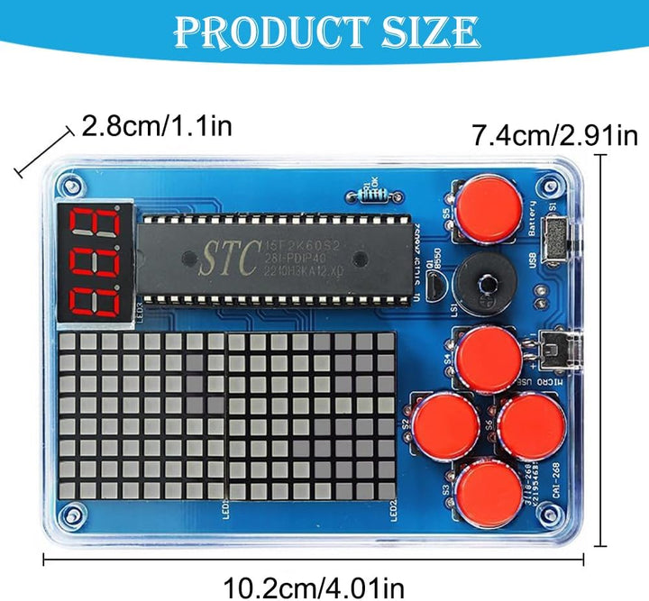DIY Spielekonsole Löten Bausatz, DIY Spielkonsolen Handset mit Acrylgehäuse, Elektronik Baukasten Ga