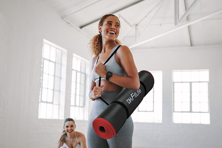 DH FitLife Trainingsmatte Fitnessmatte, Sportmatte 183 * 61 * 1 cm, Gymnastikmatte extra reissfest,