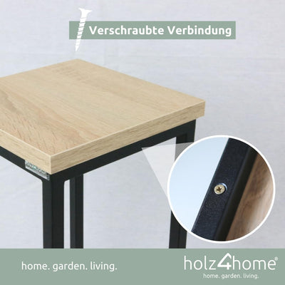 holz4home® Dekoständer aus MDF Eichenholz I Blumenständer Sonoma Eiche I Höhe: 50 cm I Dekosäule mit
