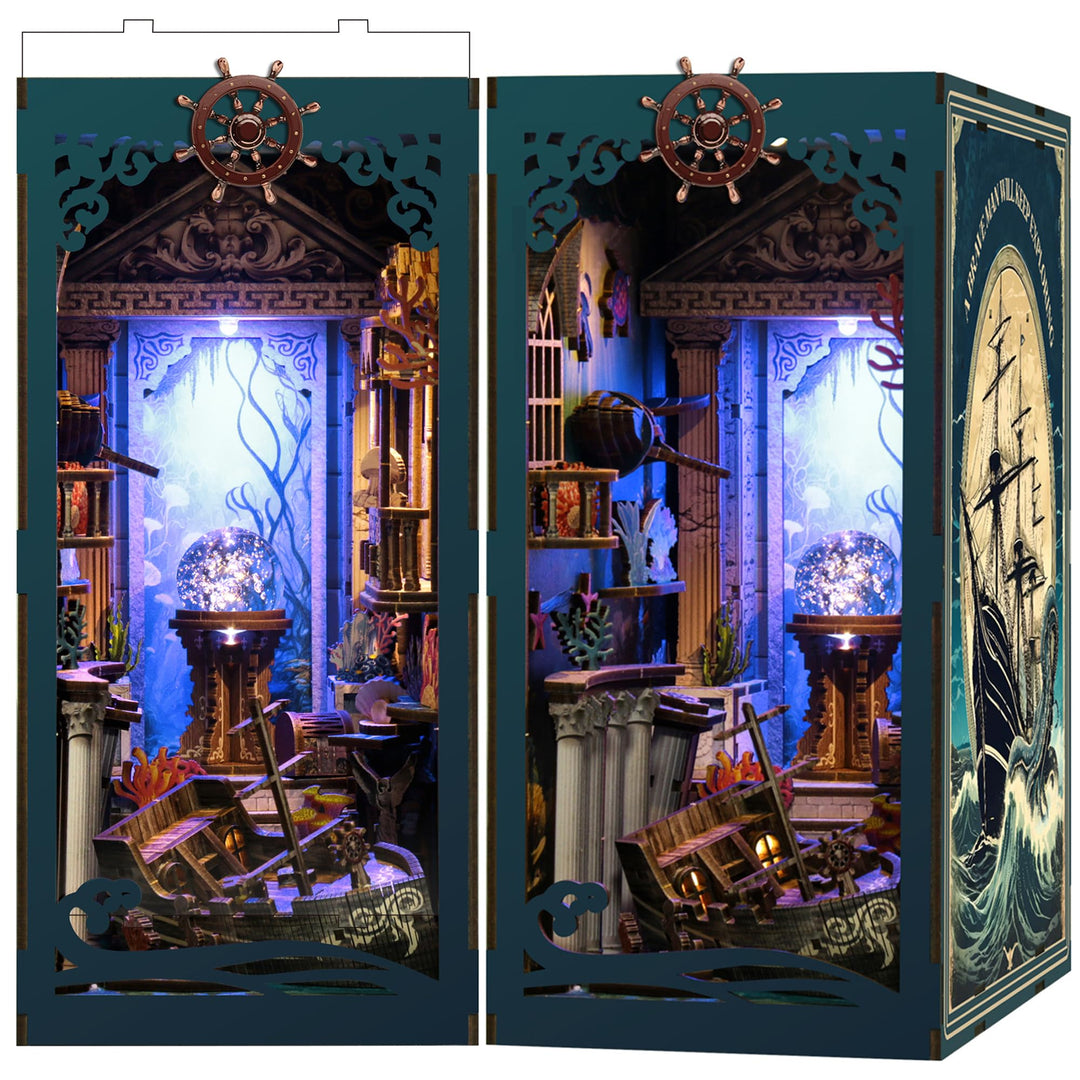 Book Nook Kit für Erwachsene: LUMYCE Holzpuzzle DIY Miniatur Haus 3D Puppenhaus - Buchstütze für Büc