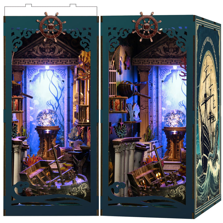 Book Nook Kit für Erwachsene: LUMYCE Holzpuzzle DIY Miniatur Haus 3D Puppenhaus - Buchstütze für Büc