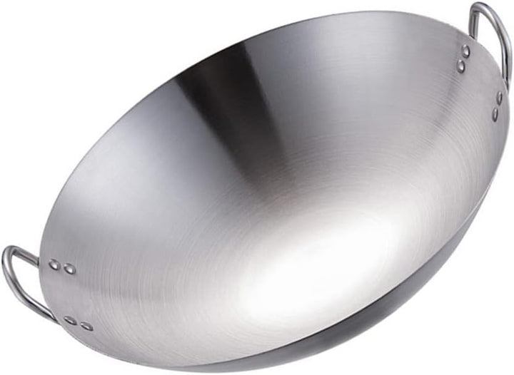 Housoutil Wok- Pfanne Antihaft- Edelstahl- Pfannenpfanne Traditioneller Chinesischer Wok Kratzfestes