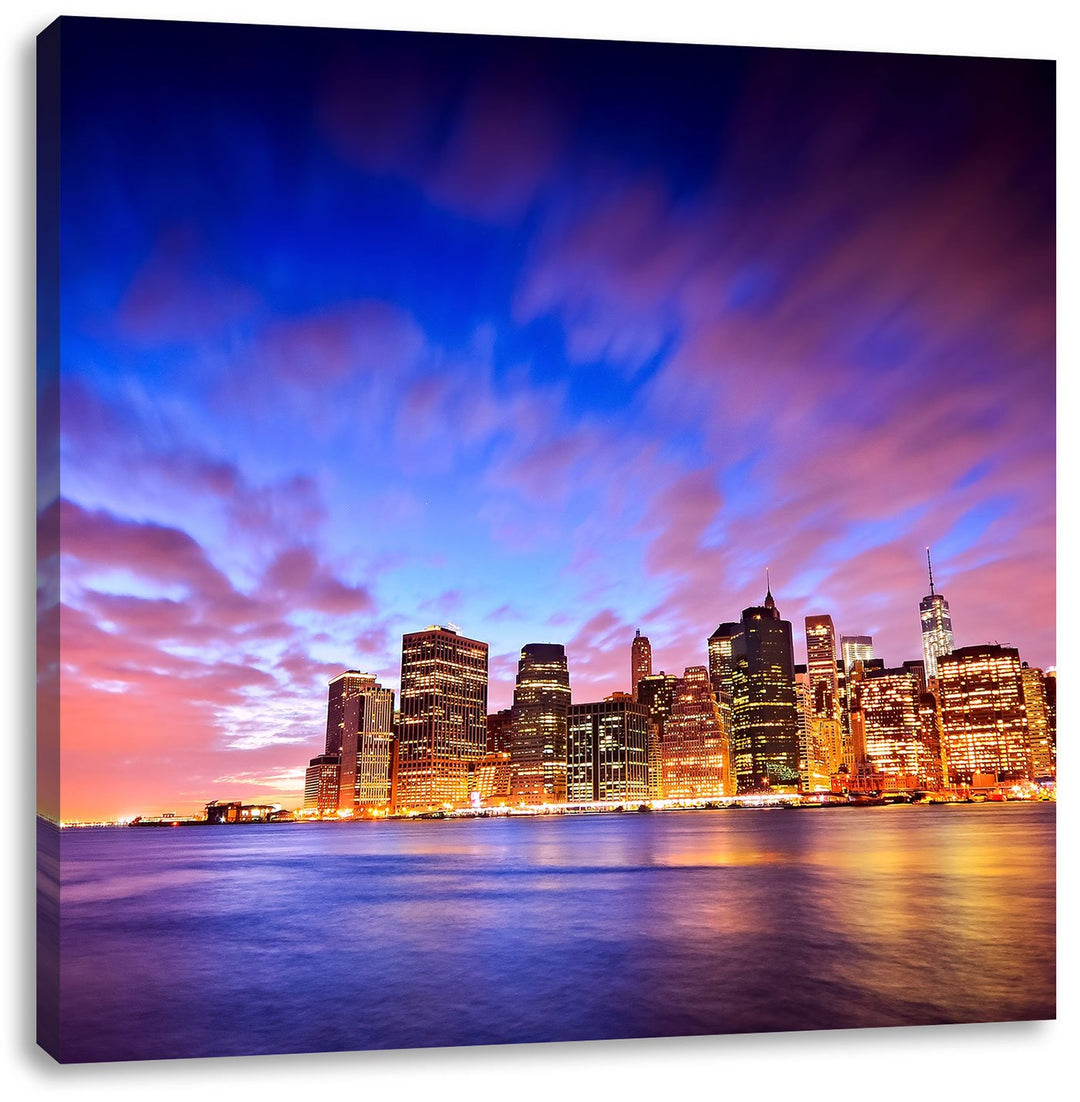 Pixxprint Skyline New York - Blick vom Dach des Empire State Building, Format: 70x70 auf Leinwand, 7