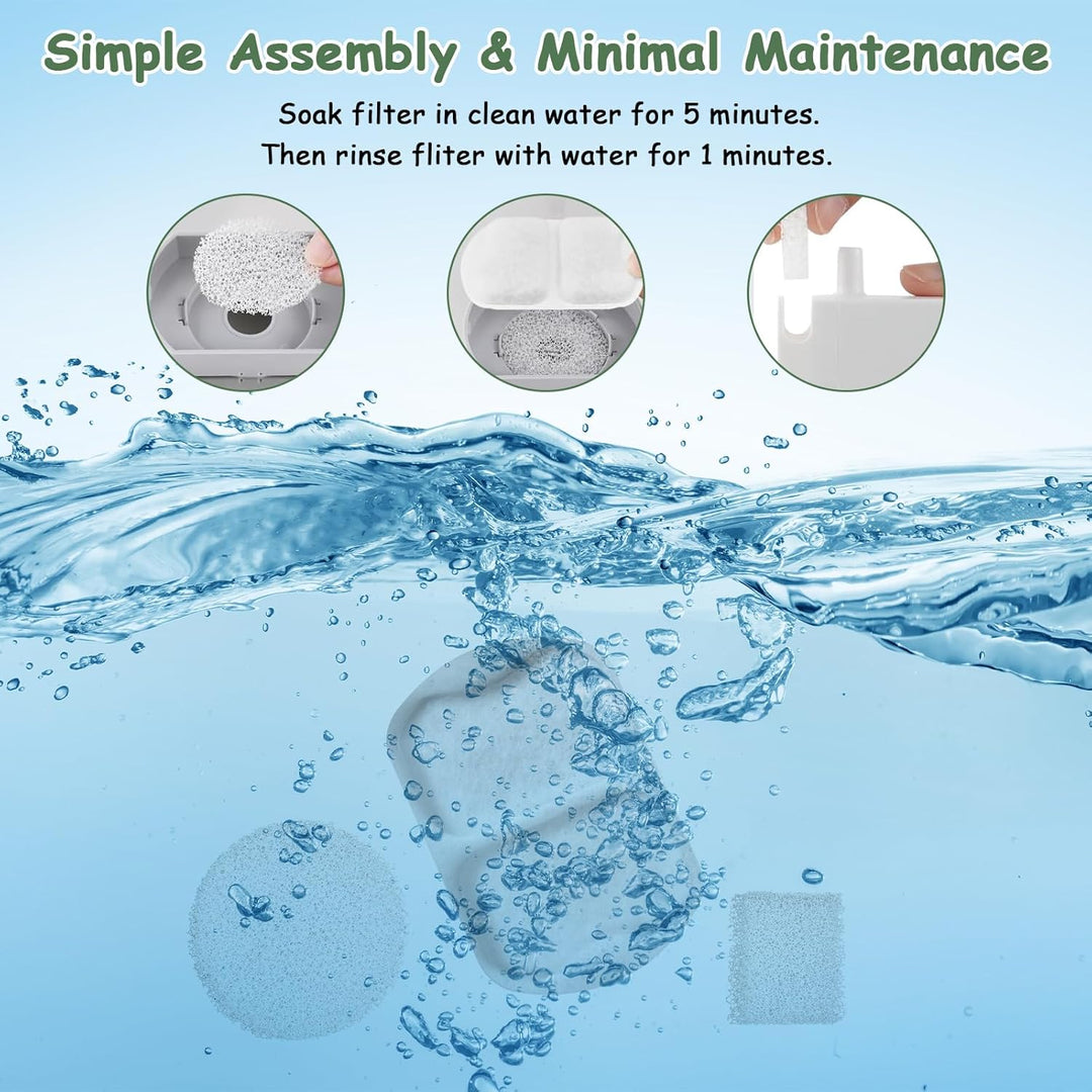 12 Packung Katzenbrunnen Filter für Oneisall PWF-002 (Modell) 7L Hunde Trinkbrunnen Edelstahl,inkl.
