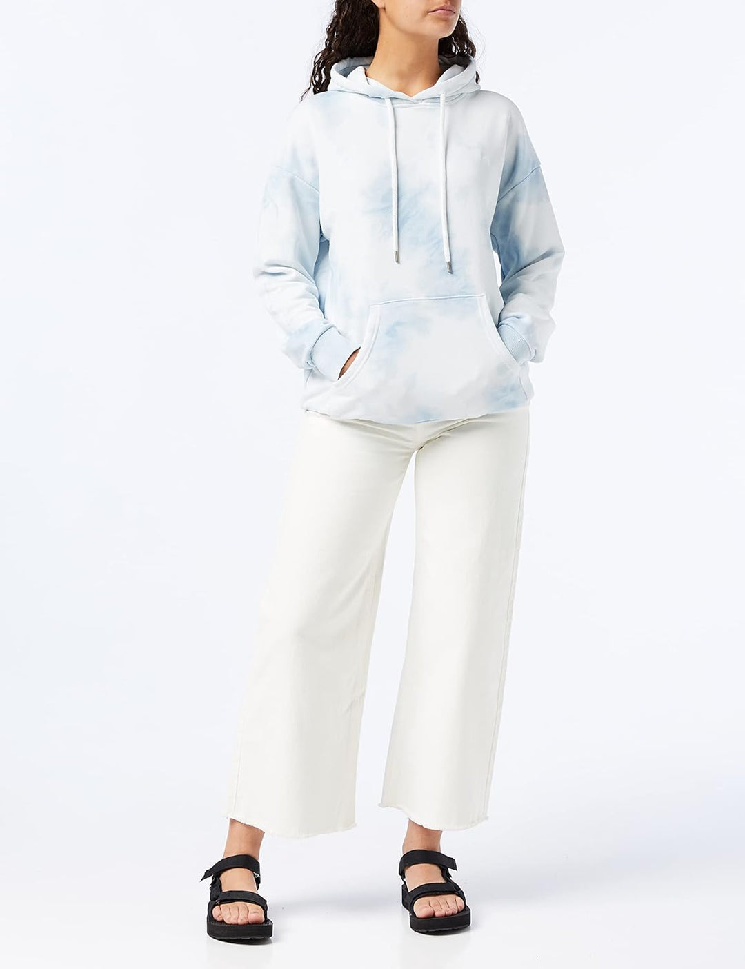 Cross Jeans Damen 65289 Kapuzenpullover, Grey Blue, Normal