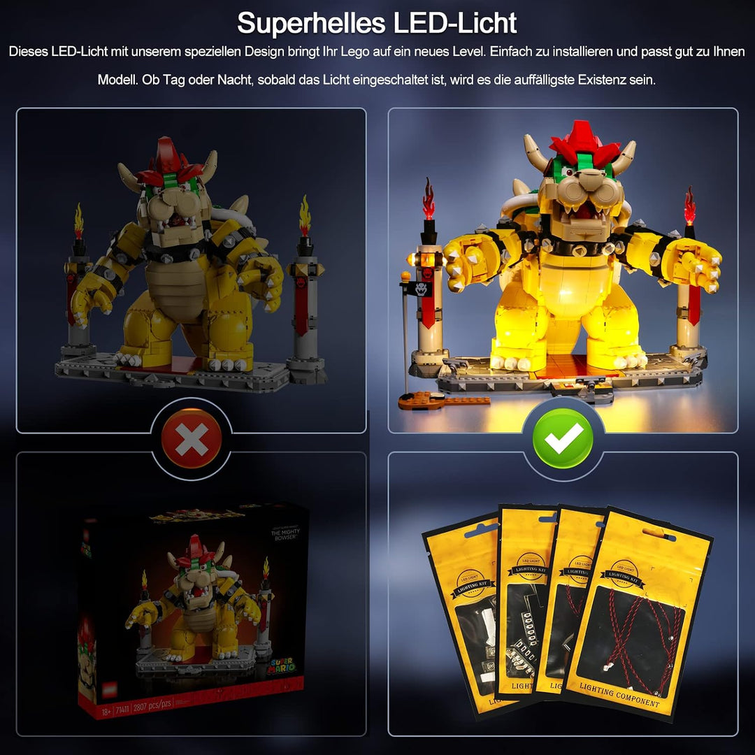 Fernbedienung Dekorationsbeleuchtungsset für Lego 71411 Super Mario Der mächtige Bowser, Led Licht S