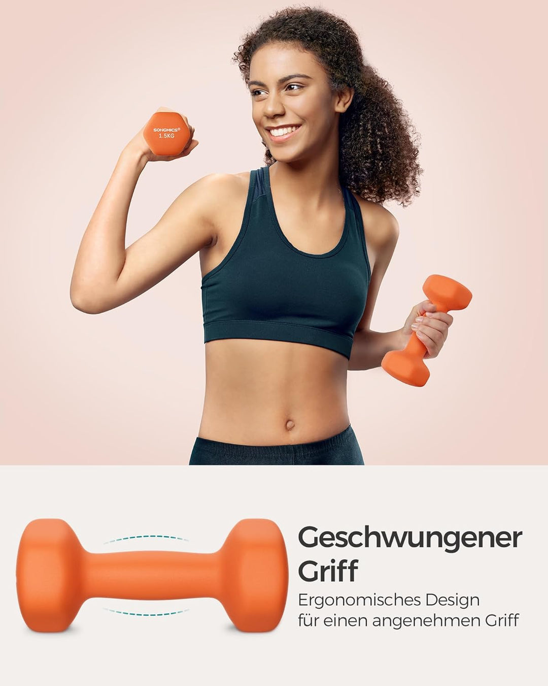SONGMICS Kurzhanteln 2er Set Hanteln Hexagon Neopren Beschichtung Krafttraining Workout Fitness Trai