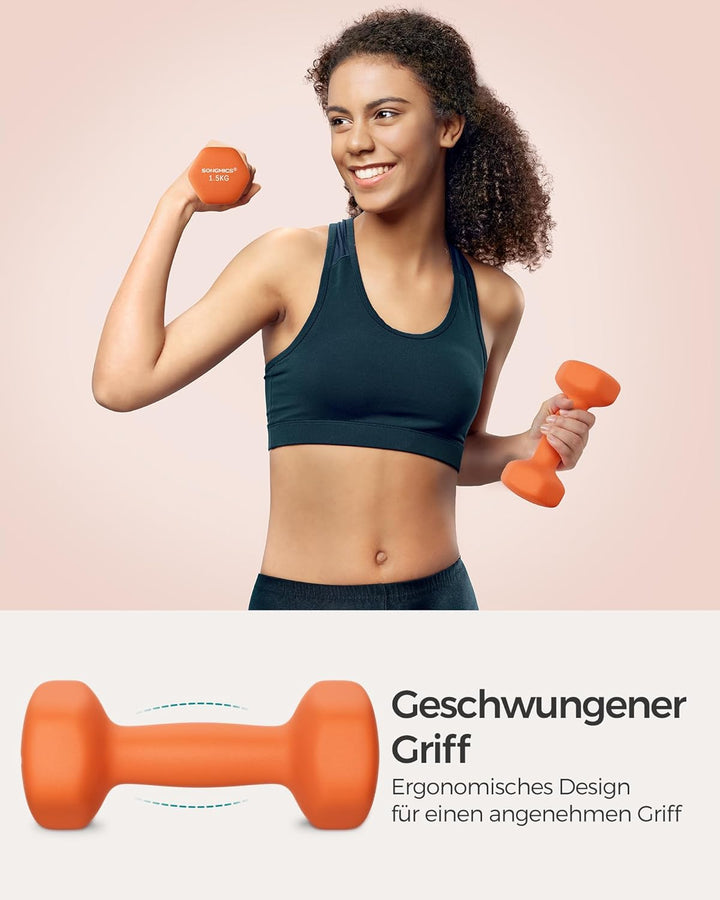 SONGMICS Kurzhanteln 2er Set Hanteln Hexagon Neopren Beschichtung Krafttraining Workout Fitness Trai
