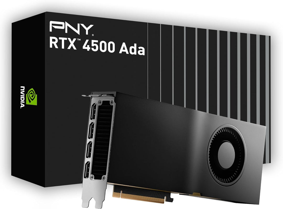 PNY NVIDIA RTX 4500 Ada Generation 24GB GDDR6 PCI Express 4.0 Dual Slot 4X DisplayPort, 8K Support,