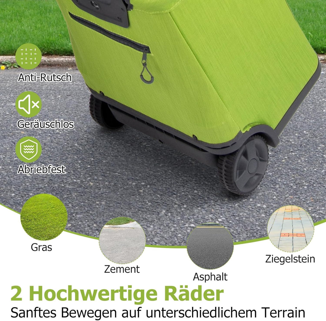 COSTWAY Einkaufstrolley klappbar, 50 Liter, Einkaufswagen mit 3 Taschen & verstellbarem Griff, Einka
