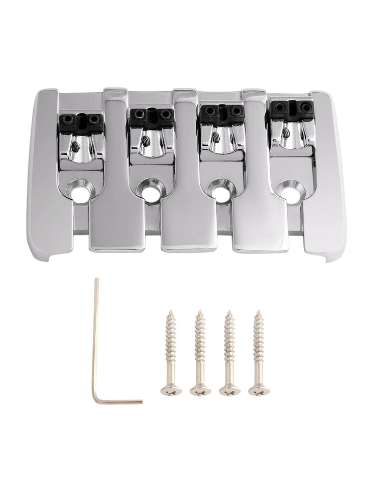 Rubatone 4-saitiger Bass-Steg, A-Stil, Top-Load-Saitenhalter mit Zink-Sättel für E-Jazz Bass P Bass