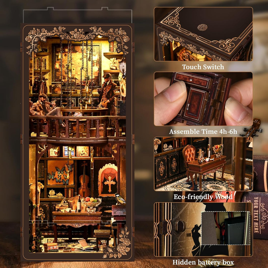 Book Nook Kit, DIY Miniatur Haus Puppenhaus Bausatz Bücherregal Deko für Jugendliche und Erwachsene（